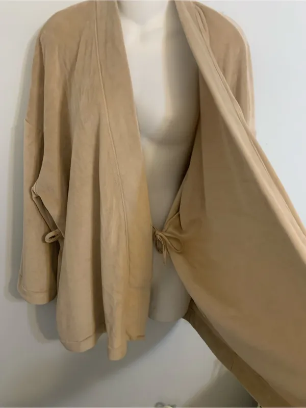 SKIMS Taupe Plush Robe Ladies Sz XS Velour Luxury Missing Belt Plush - Image 6