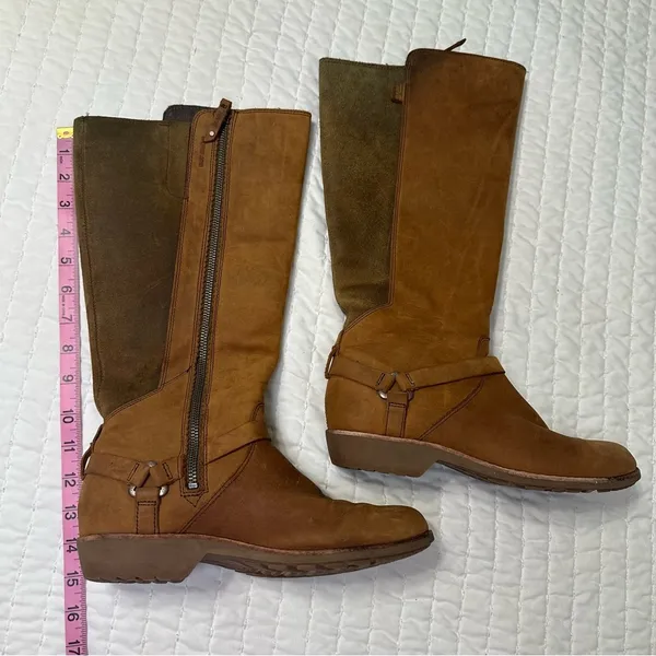Teva De La Vina Dos Tall Bison Waterproof Leather Brown Over the Knee Boots SZ 9 - Image 11