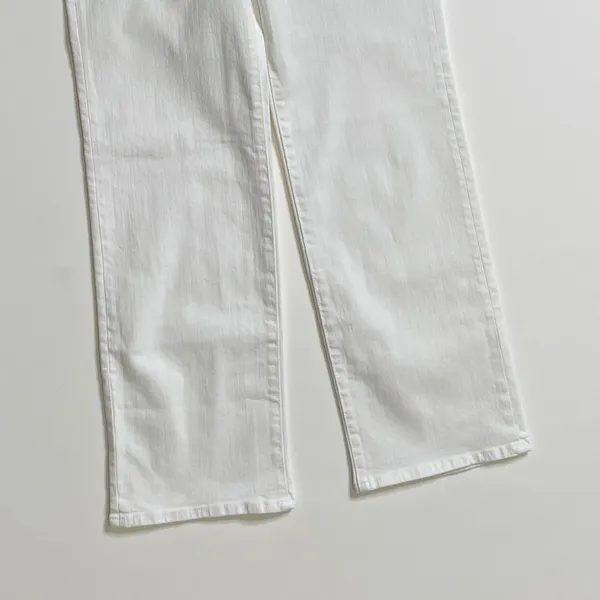 NWT!! J. CREW Lower Rise‎ Full Length Slim Wide Jeans Solid White Retro Size 24 - Image 4