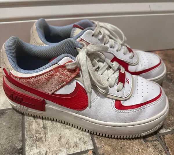 Nike Air Force 1 Shadow Cracked Pink and Red - Image 3