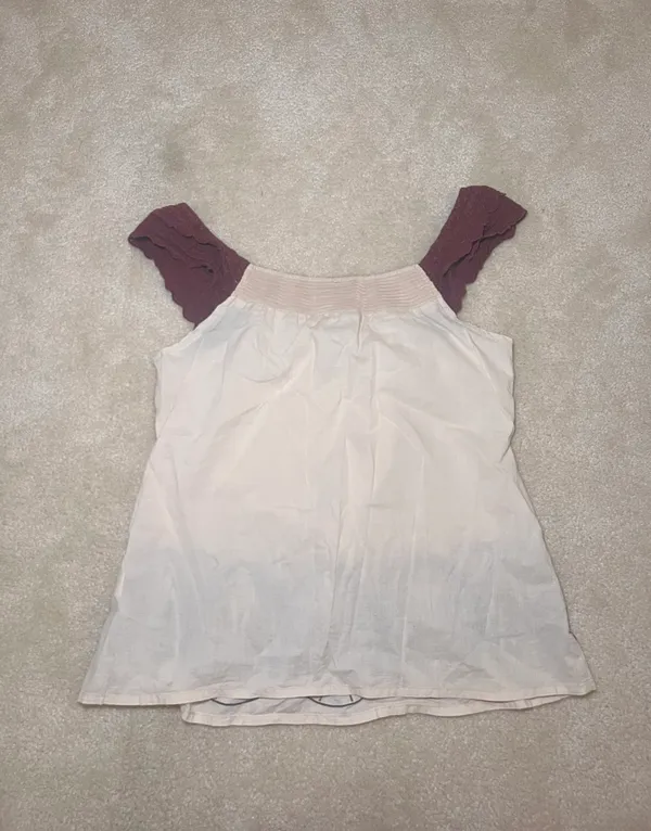 Cottage Core Blouse with Cutouts Size Small Multiple - Image 2