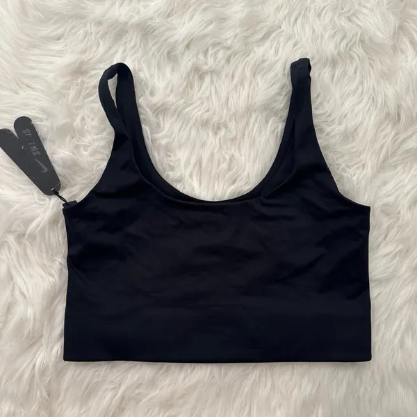 Nike Skims Shine Scoop Neck Longline Bra Obsidian Size Small - Image 3