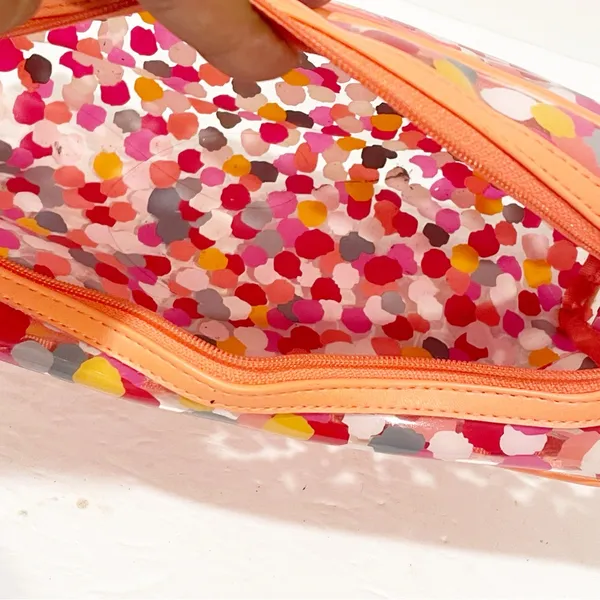 Vera Bradley‎ Bright Confetti Transparent Travel Pouch Makeup Bag - Image 3