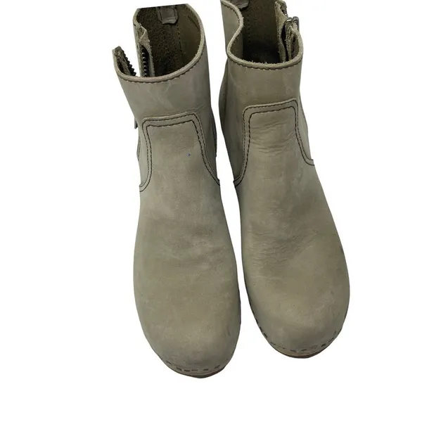 Toffel Swedish Hasbeens Zip It Emy Clog Boots in grey suede 37 - Image 2