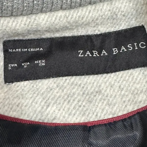 Zara Basic Women's Gray Hooded Coat Jacket Size S‎ - Image 5
