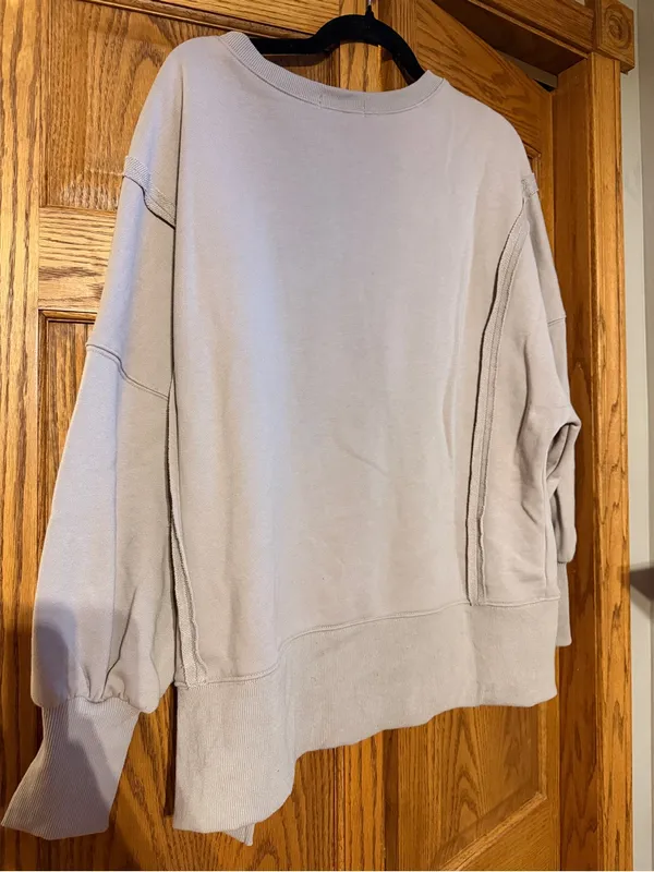Relaxed Crewneck Sweatshirt - Taupe - Image 2