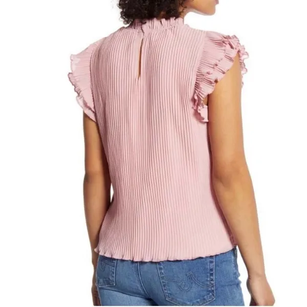 Womens Gibson X Glam Steph Taylor Jackson Pleated Ruffle Sleeve Blouse - Sz M - Image 2