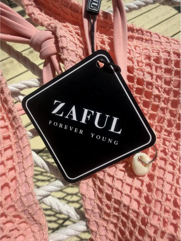 ZAFUL Women Triangle String Two Piece Bikini  Tie Shell - Image 5