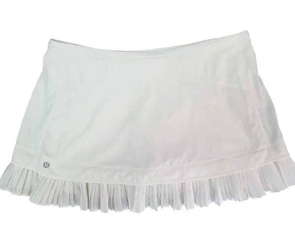 Lululemon City Sky Run By Skirt White size 10 pockets ruffle tennis skirt - Image 2