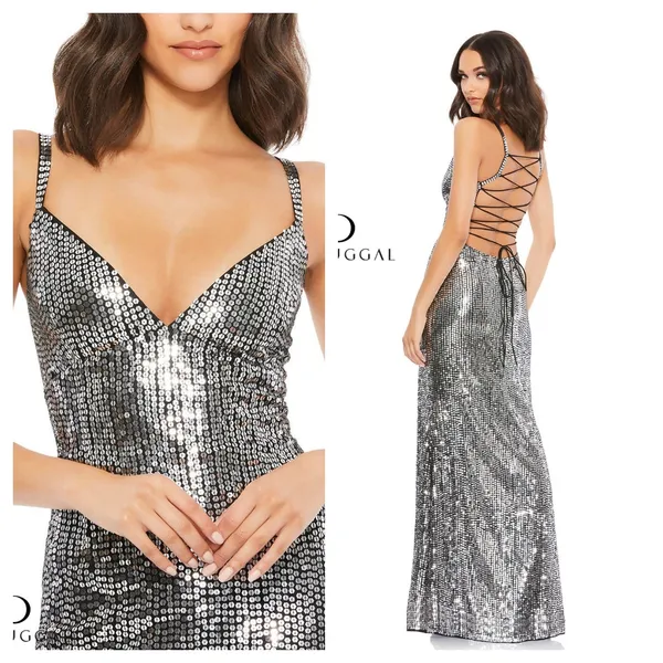 Mac Duggal 93576 Spaghetti Strap Prom Long Dress size 4 - Image 3