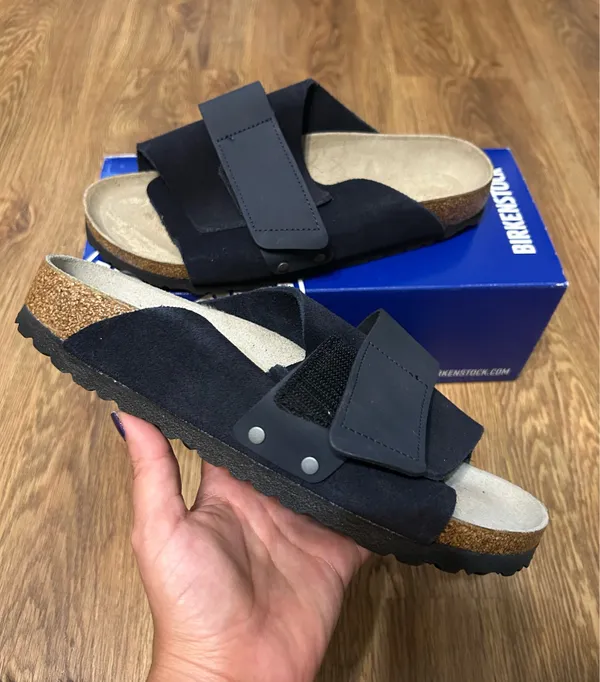 BIRKENSTOCK Kyoto black leather sandals slippers shoes women’s eur 38 new - Image 6