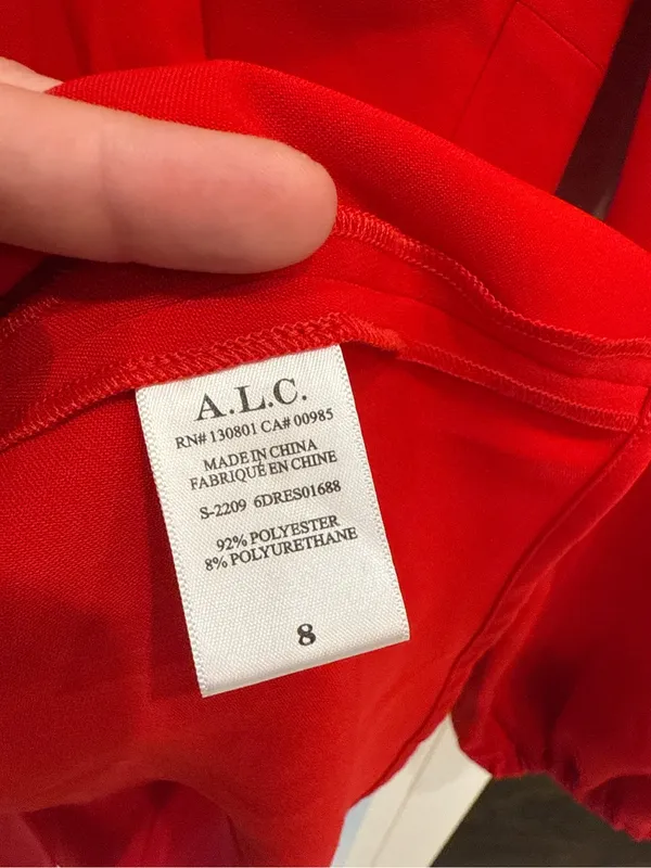 ALC Frank Leslie LS Mini Dress Size 8 NWT Red Long Sleeve $495 - Image 5