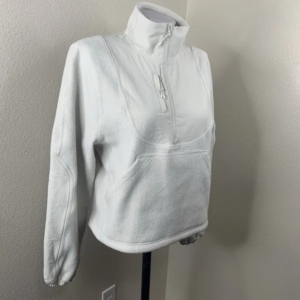 Lululemon Fleece Pullover Ripstop Hiking Pullover 1/2 Zip Bone Sz 6 Mock Neck - Image 2