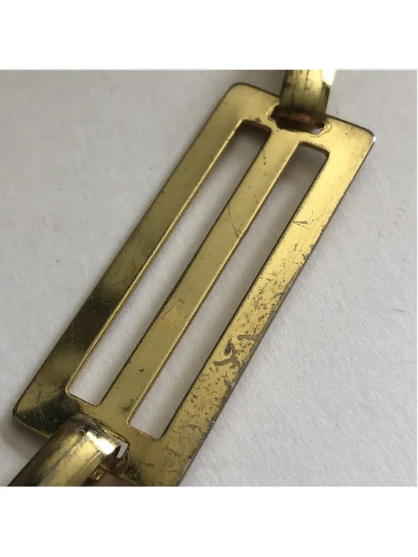 Gold Tone Vintage Rectangular Chain Link Boho Retro Belt - Image 4
