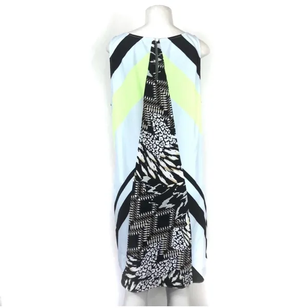 Hale Bob Dress Size Large Tunic Abstract Graphic Sleeveless Summer Neon Casual - Image 4