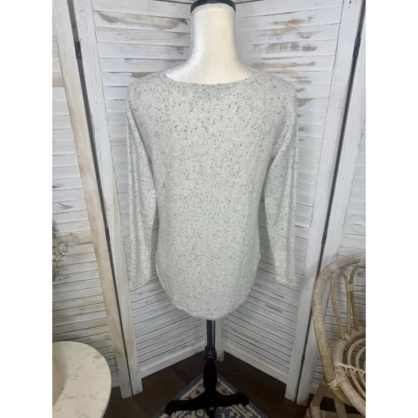 CHARTER CLUB LUXURY CASHMERE Womens M 100% Cashmere Sweater Beige Speckled Black - Image 12