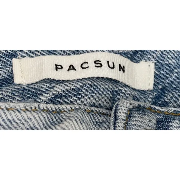 PacSun Women 25 90's Boyfriend Jeans Light Wash Thrashed Ripped High Rise Grunge - Image 3