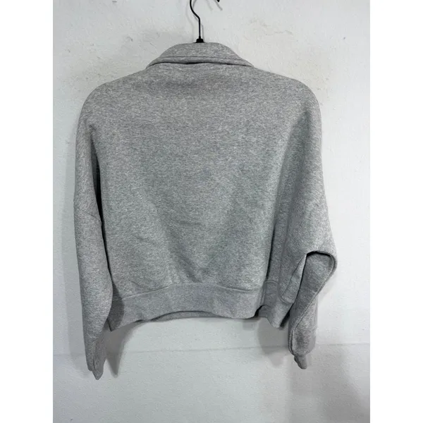 Under Armour UA Cropped Icon Fleece OS HZ Women XS Gray 1386460 1/4 Zip Gym New - Image 4