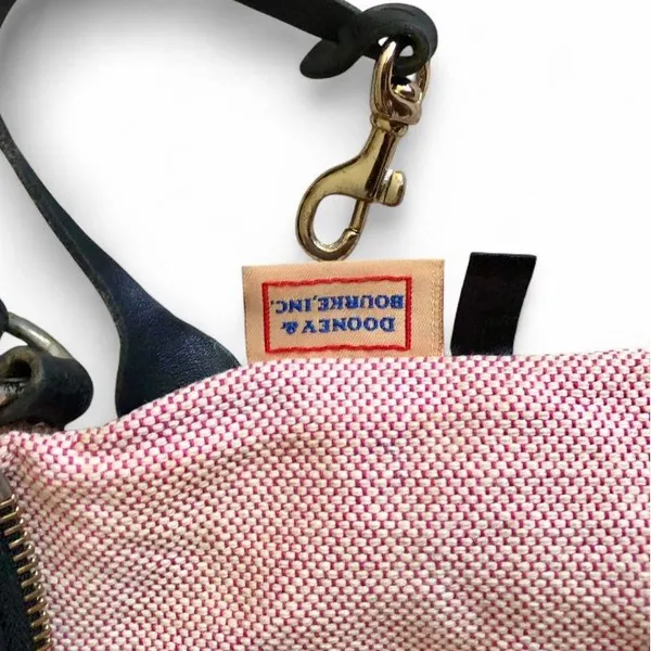 DOONEY & BOURKE Dark Grey Canvas Leather Trims Small Crossbody Bag - Image 15
