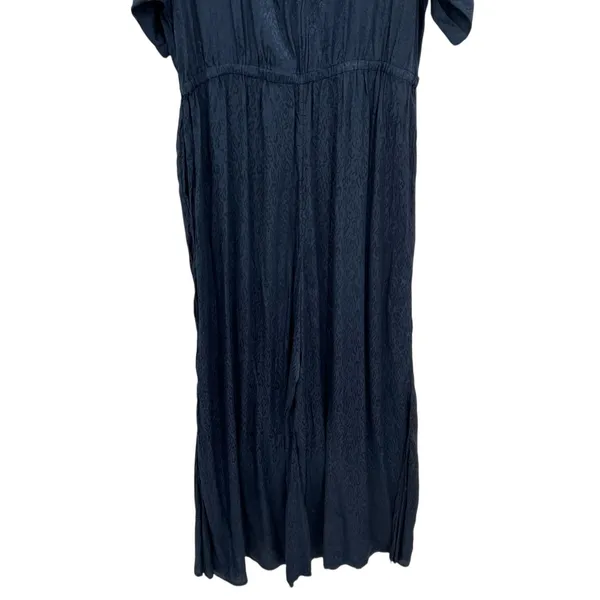 Anthropologie Maeve Jaqueline Jacquard Jumpsuit Leopard Print Navy Blue Size‎ XL - Image 12