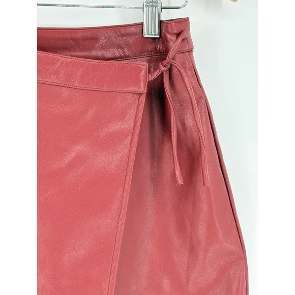 Sadie & Sage Night Vision Faux Leather Skort Womens Large Wine Red Wrap Mini NWT - Image 5