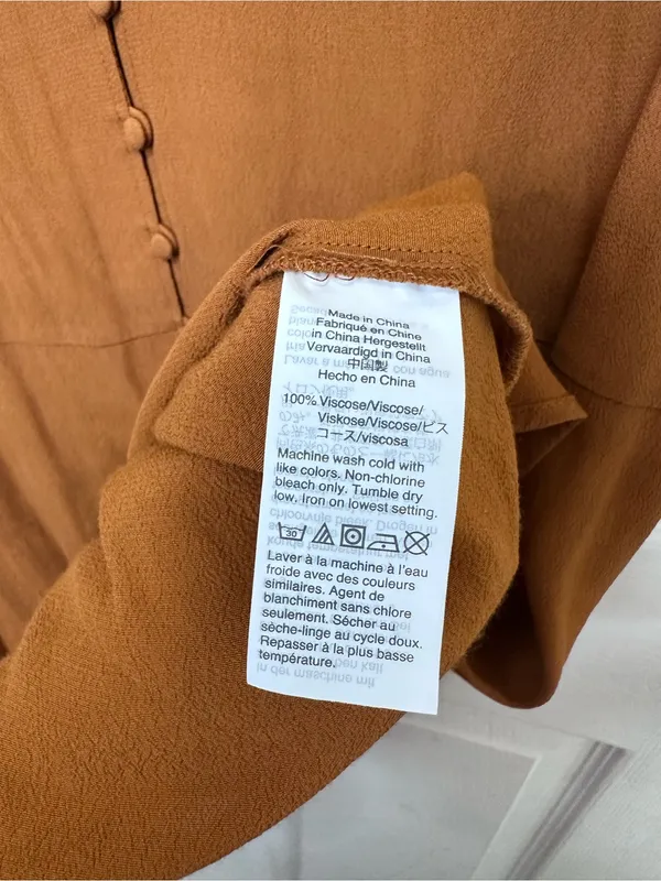 Madewell Rust-Brown V-Neck Dress - Image 5
