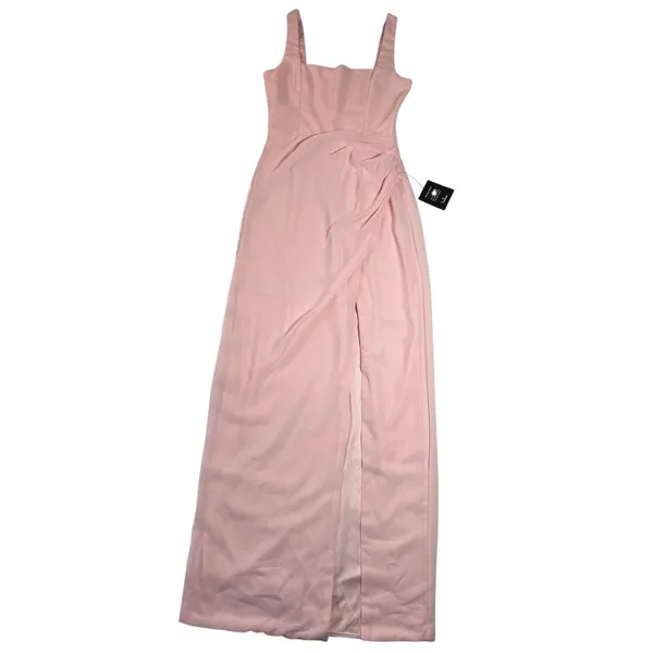 NEW Lulus Glamorous Disposition Light Pink Ruched Maxi Dress Size S Party Bridal - Image 4