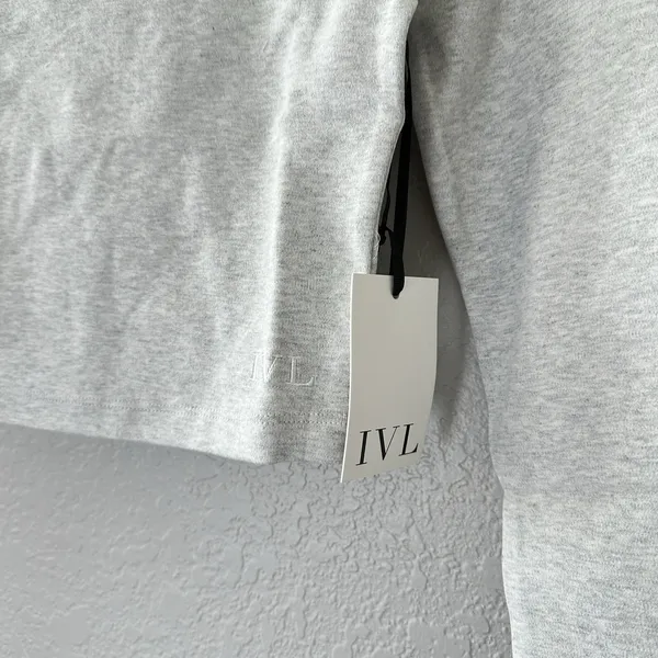NWT‎ IVL Collective Cotton Jersey Cropped Top Womens Heather Gray Small Athletic - Image 7