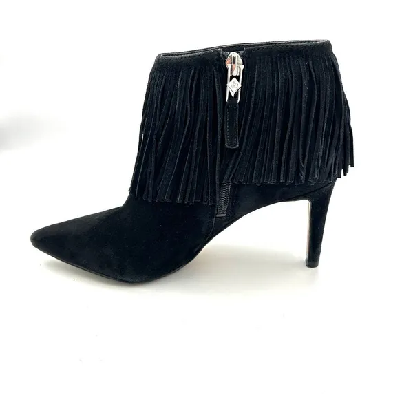 Sam Edelman Ankle Boots Women's Suede Fringe Pointed Stiletto Western Black Sz 7 - Image 7