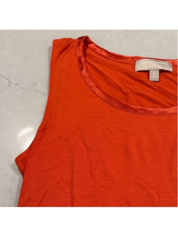 Banana Republic Orange Sleeveless Top Medium - Image 2
