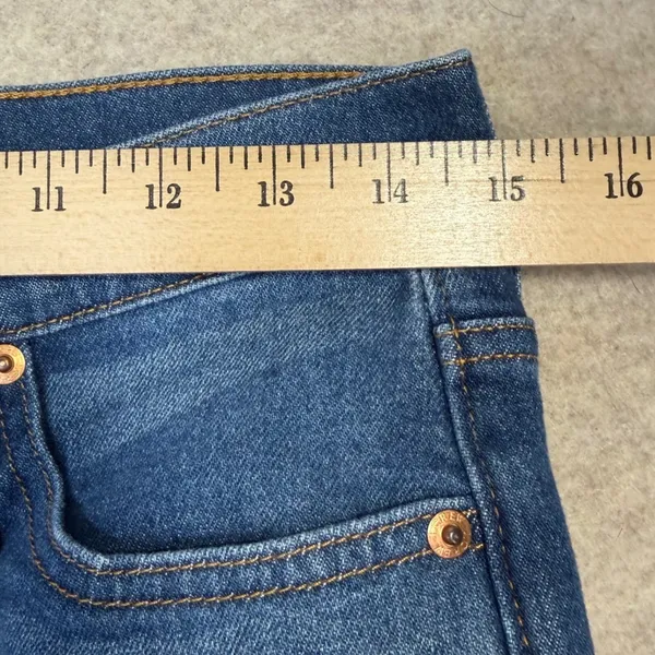 J.Crew Billie‎ Demi Boot Crop Jeans Womens 27 Medium Wash Raw Hem Minimalist - Image 10