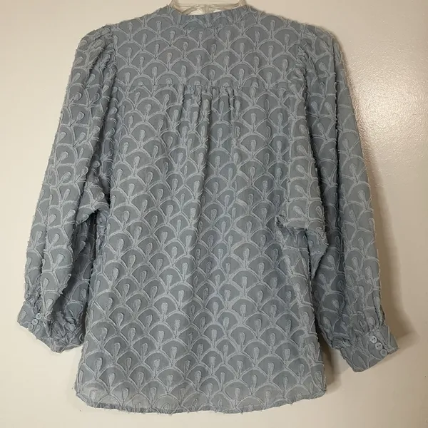 Anthropologie Pilcro and the Letterpress The Bella Femme puff-sleeve embroidered button down M - Image 5