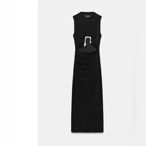 Zara black cutout sparkly‎ midi dress - Image 5