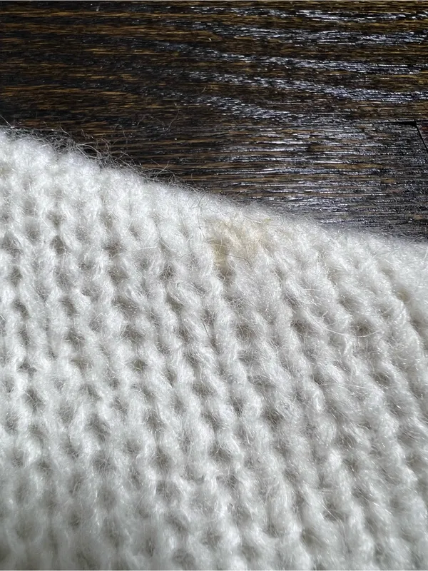 Cream Open Front Knit Mohair Blend Cardigan Sweater - Image 8