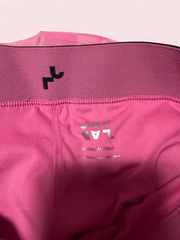 JoyLab Pink Checkered Pink Pleated Mini Skirt with Black Waistband - Image 4