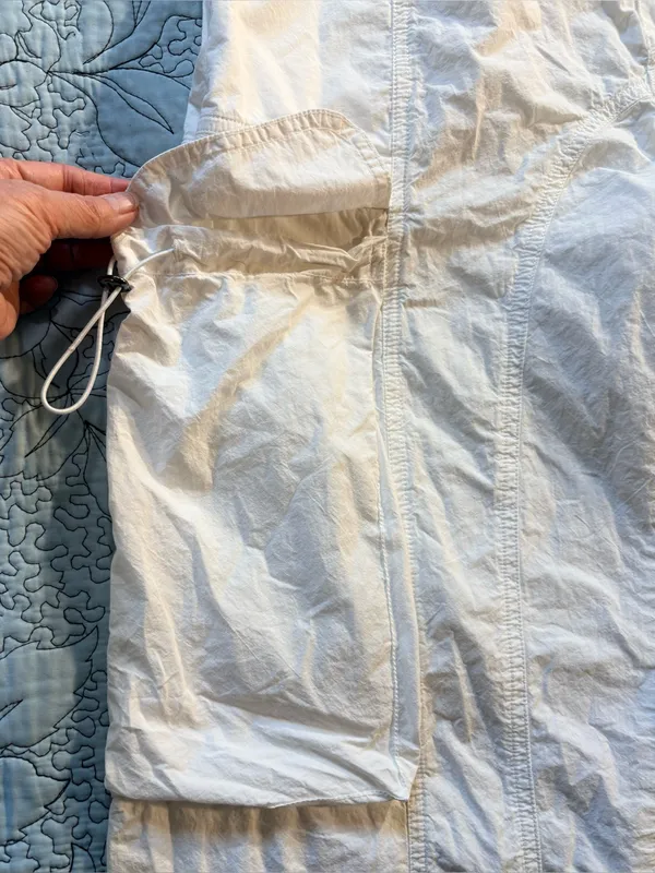 💥AllSaints Barbara White Cargo Parachute Pants Utility Drawstring Hem Sz 8🧡 - Image 9