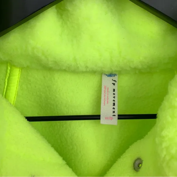 FP MOVEMENT Hit The Slopes Fleece Pullover Jacket Neon Yellow Highlighter XS - Image 5
