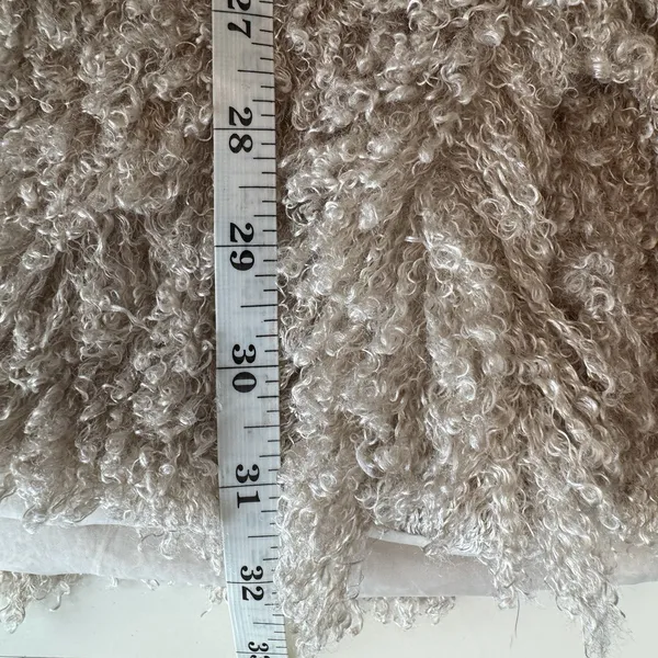 Anthropologie Hazel Long Shaggy Vest L Beige Snap Close Pockets Boho Lagenlook - Image 11