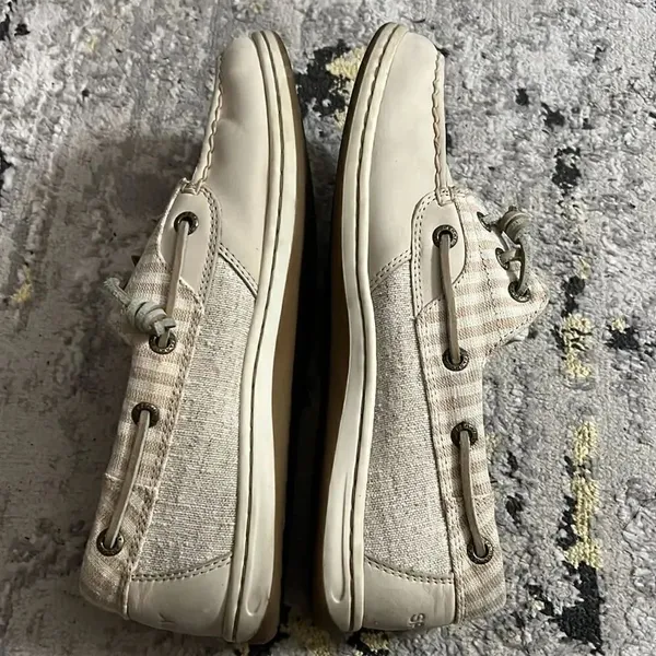 Sperry leather fabric striped boat shoes size 8.5 - Image 4
