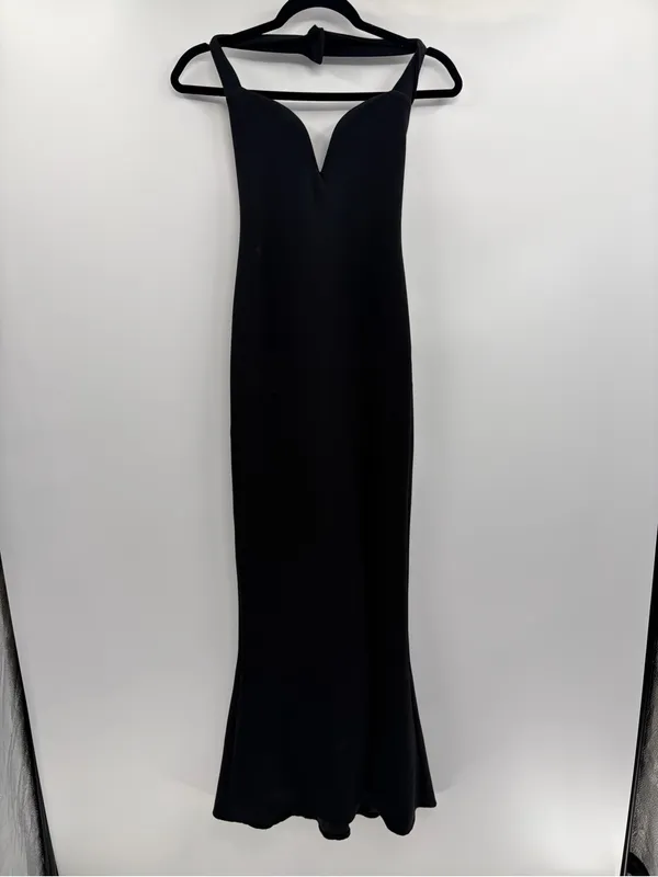 Nookie Madonna black halter event neck slit maxi formal wedding guest dress xs - Image 3
