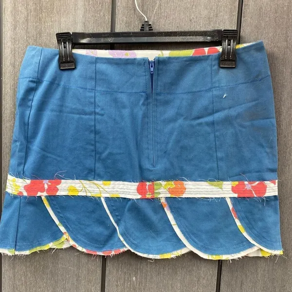 preloved Anthropologie‎ Mini Skirt Blue - Image 4