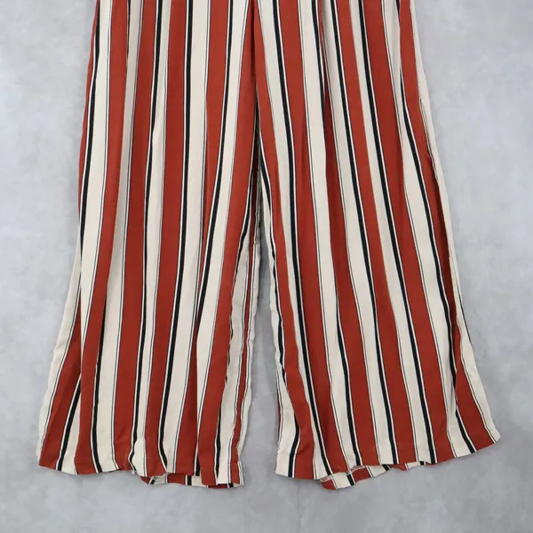 H&M Blown Striped Palazzo Wide Leg Boho Harem Trouser‎ Pull On Pants Small 6 - Image 4