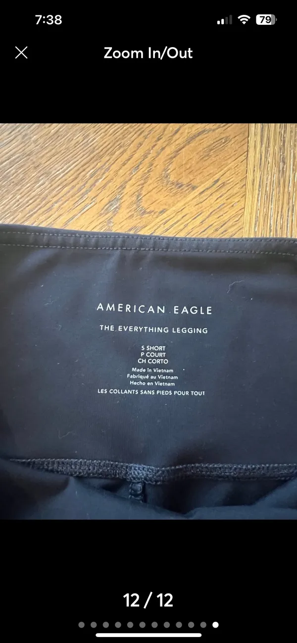 American Eagle Black The Everything Legging Moto Textured Size Small Short - Image 12