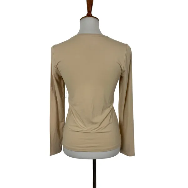 The Drop Tan Tee Top Small Long Sleeve Stretch Minimalist Basic - Image 4