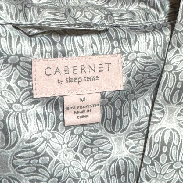 Cabernet by Sleep Sense Satin Wrap Robe Silver Gray White Medium - Image 8