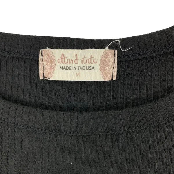 Altard State Black Crop‎ Top Medium Short Sleeve Y2K Edgy Streetwear Night Out - Image 3