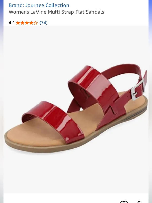 JOURNEE LAVINE MULTI STRAP SANDALS IN STATEMENT SIZE 5.5 Red - Image 3