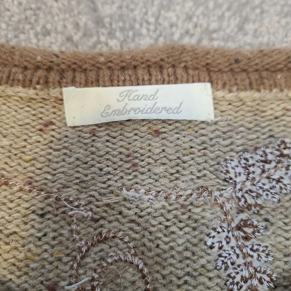 Vintage Christopher & Banks Novelty Cardigan Womens Sm OWL Embroidery 90s Y2K - Image 8