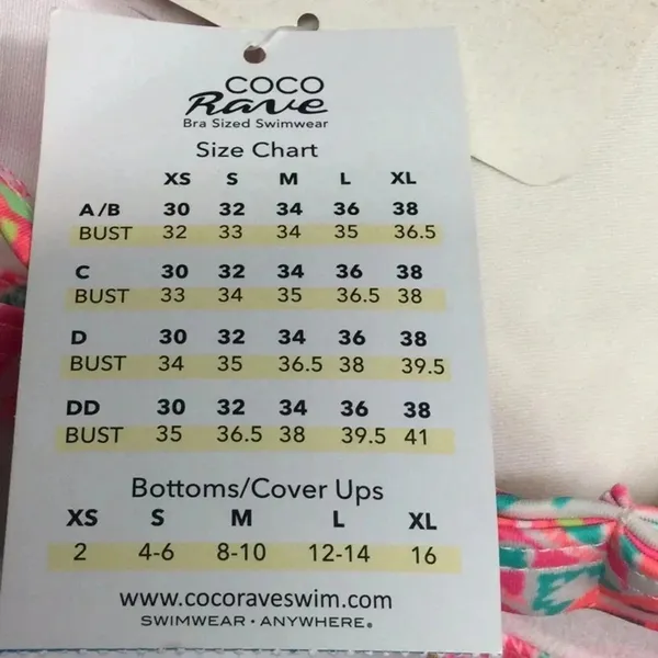NWT Coco Rave 36B/C halter push-up bikini top bright ruched‎ hot pink orange - Image 10