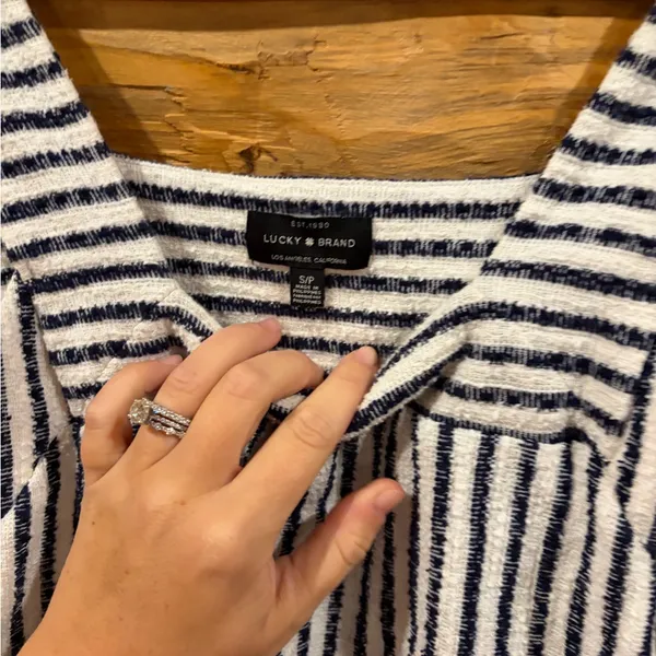 Lucky Brand Striped Textured Tank size S - Image 4